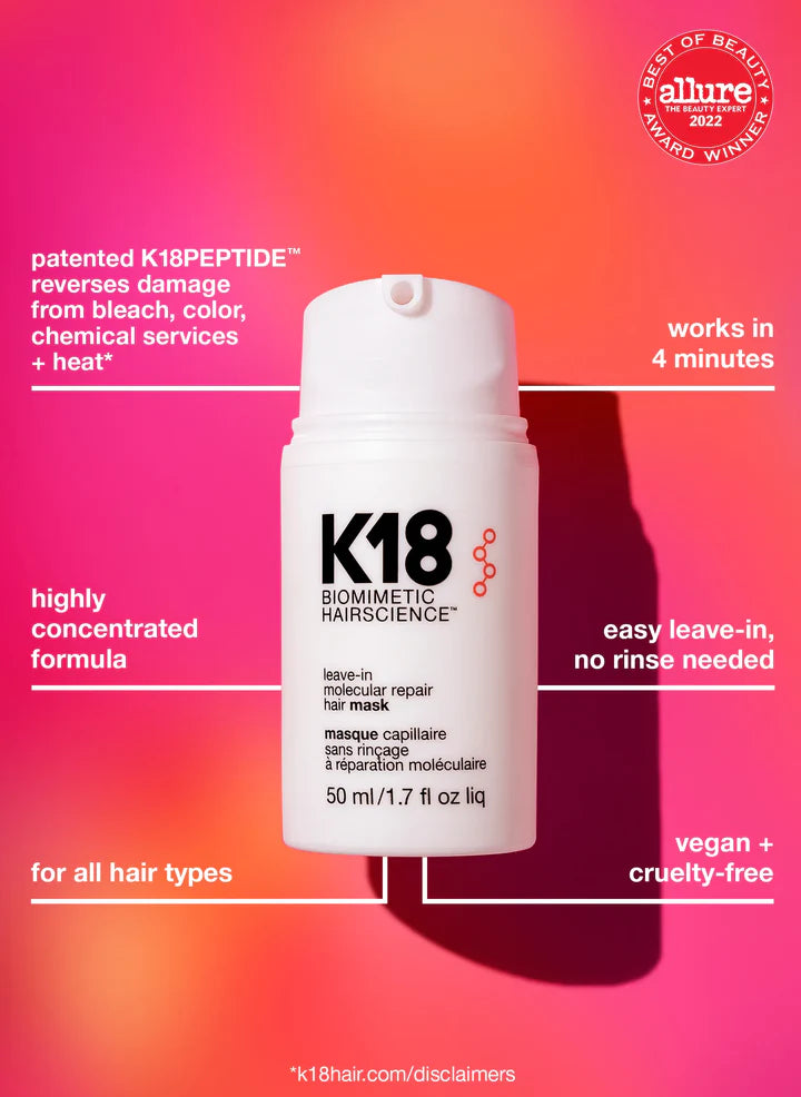 K18, Leave-In, Molecular Repair Hair Mask - 50 Ml