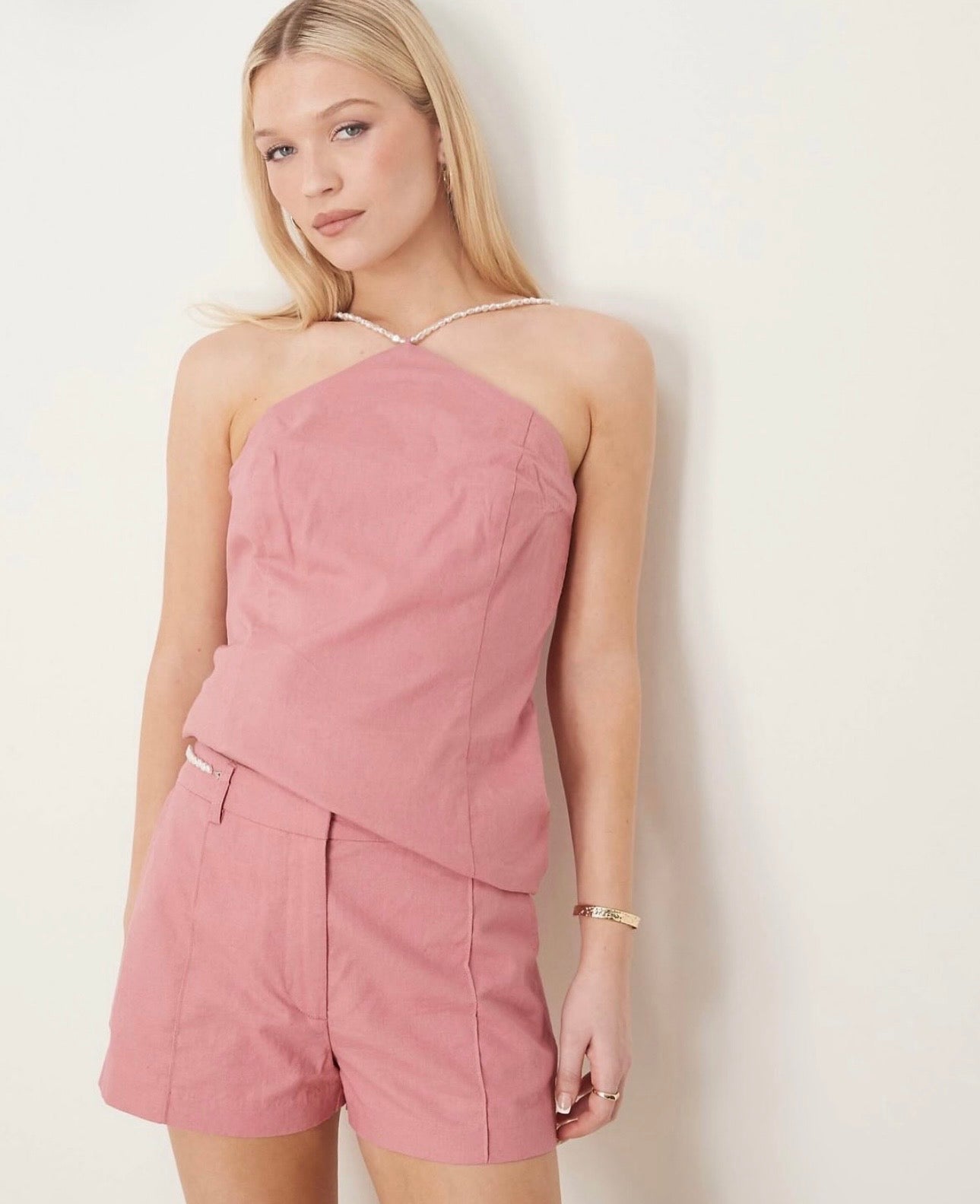 Rosé Pearl Linen Set