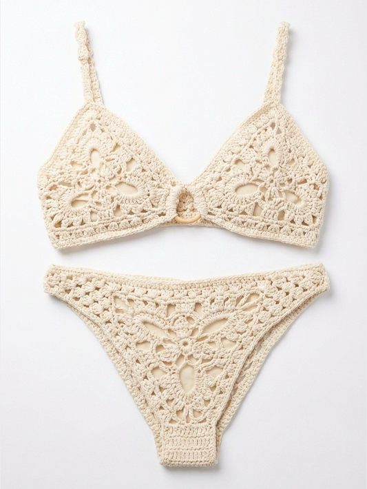 ROSES AND CROCHET BIKINI SET