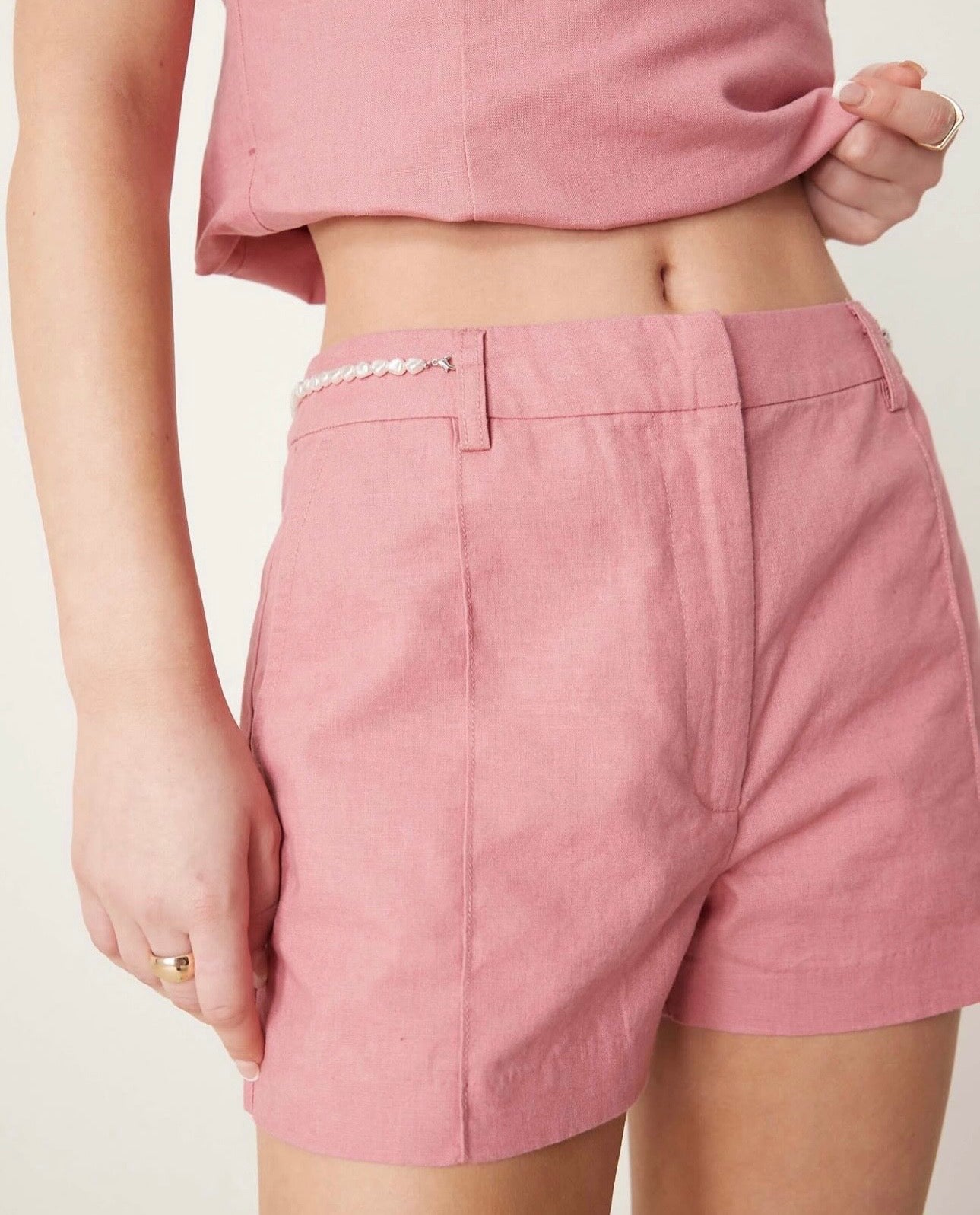 Rosé Pearl Linen Set